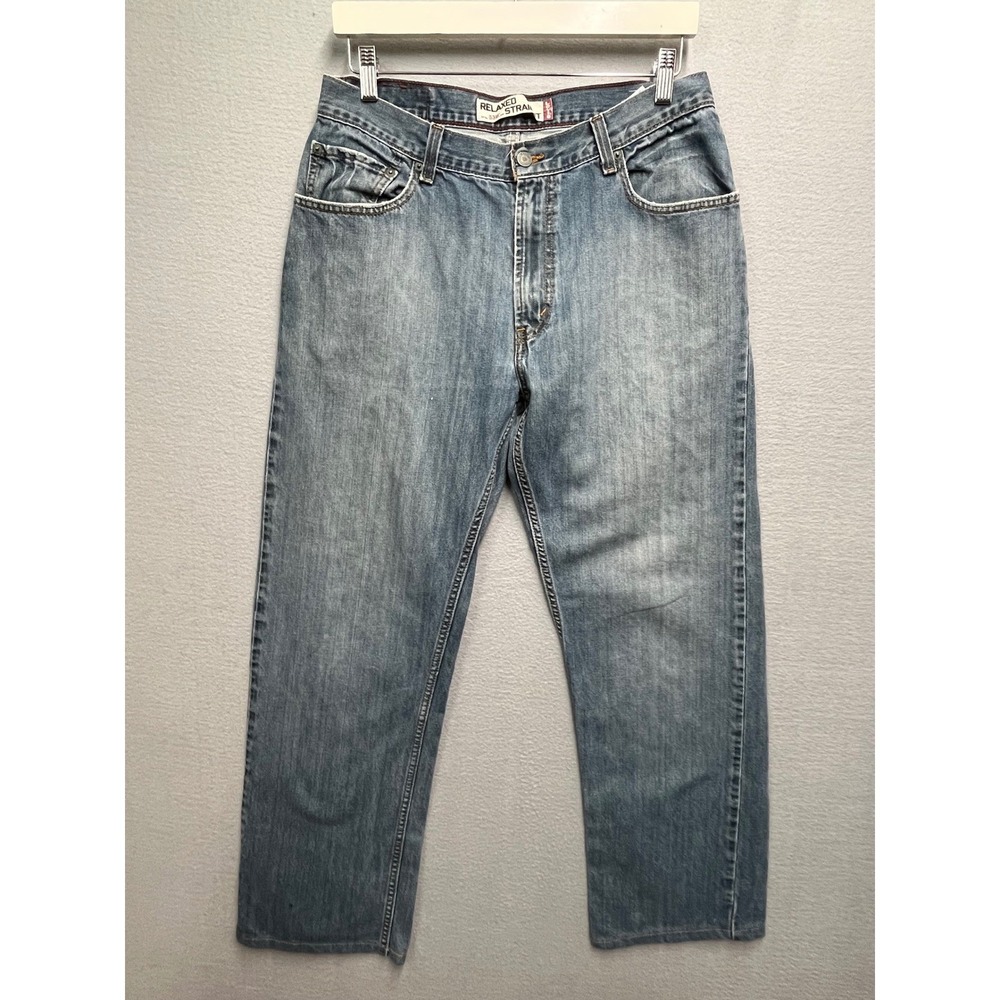 VTG Levi's 559 34x30 Relaxed Straight Jeans Y2K Faded Light Wash Denim